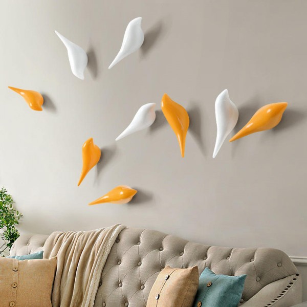 KC-488 Bird Shape 3D Wall Hooks Resin Bird Decoration Coat Towel Hook Single Wall Hanger - Brown