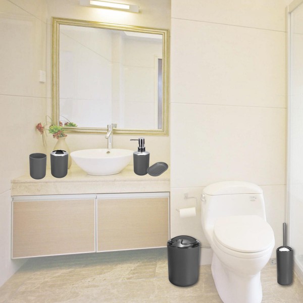 6Pcs Bathroom Accessories Set Storage Black Soap Dispenser Toothbrush Holder Home Decor Accessories - Green