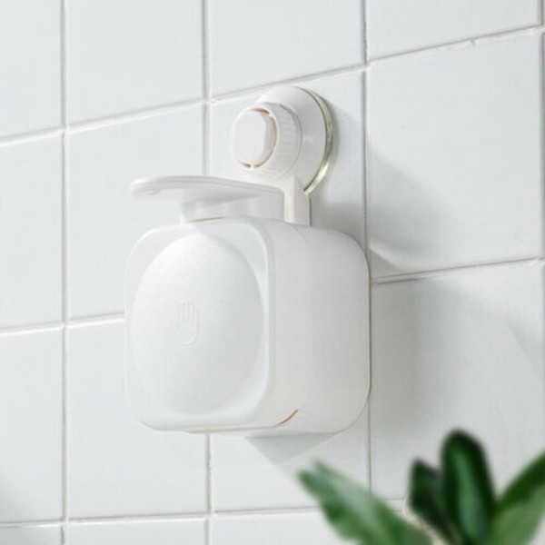  Wall-mounted Soap Dispenser Liquid Shampoo Lotion Hand-pushed Dispenser Bathroom Hand Washer - White