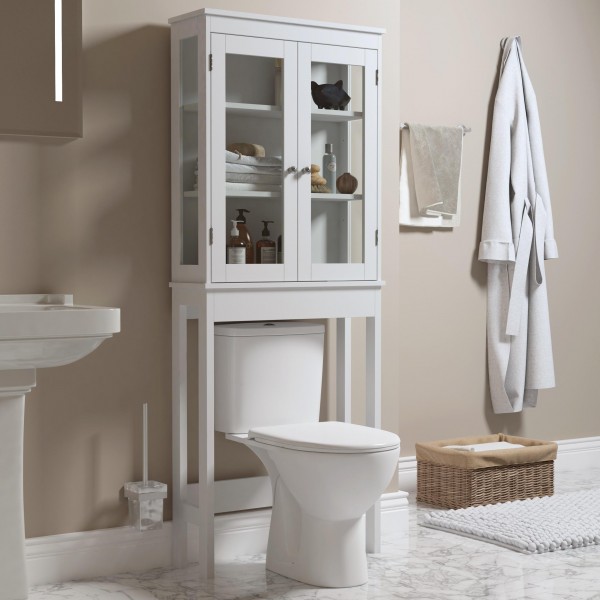 66*22*165cm Over the Toilet Storage Cabinet Bathroom Shelves Organizer Space Saver Bath Rack