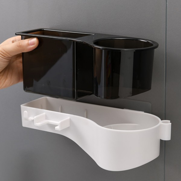 Hair Dryer Stand Holder Rack Shelf Wall Mounted Sticker Bath Storage - Blue