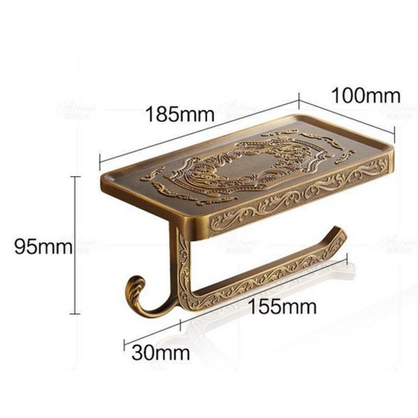 Roll Stand Wall Mounted 4 Colors Vintage Bathroom Toilet Paper Holder Tissue Wall Mounted   - Gold