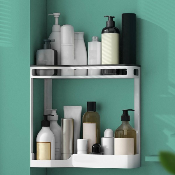 Drainable Wall Shelves High Capacity Storage Rack Bathroom Organizer Home Storage For Toilet Kitchen Bathroom - 1  Layer