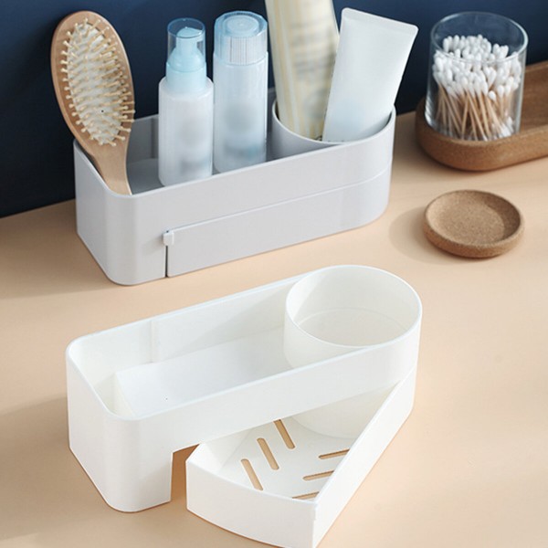  Non-perforated Rotatable Bathroom Organizer Wall Mounted Kitchen Storage Shelf Shower Shampoo Holder Storage Baskets For 