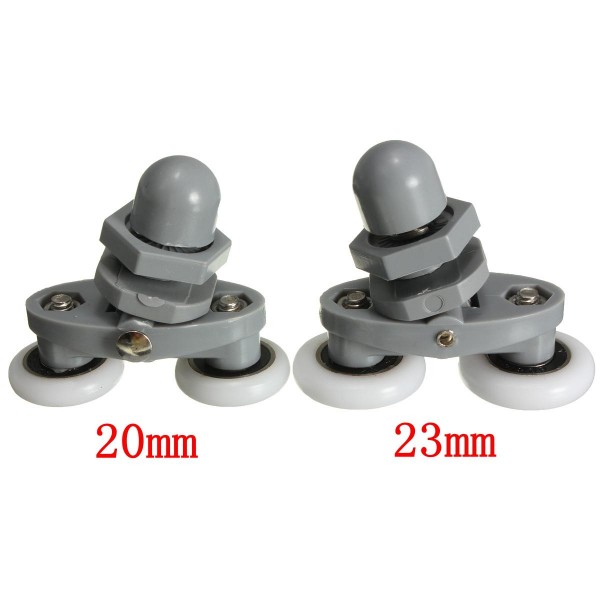 4PCS Twin Bottom Top Shower Door Rollers Pulleys Wheels Runner Slider 20mm Shower Faucet Accessories - 23mm