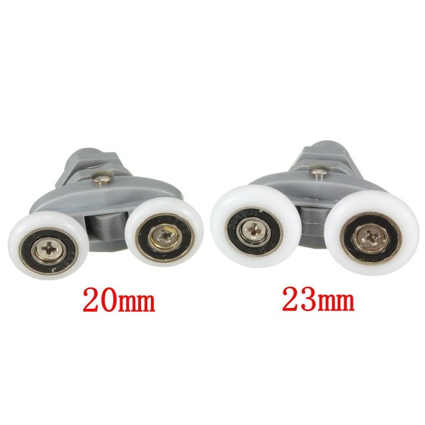 4PCS Twin Bottom Top Shower Door Rollers Pulleys Wheels Runner Slider 20mm Shower Faucet Accessories - 23mm