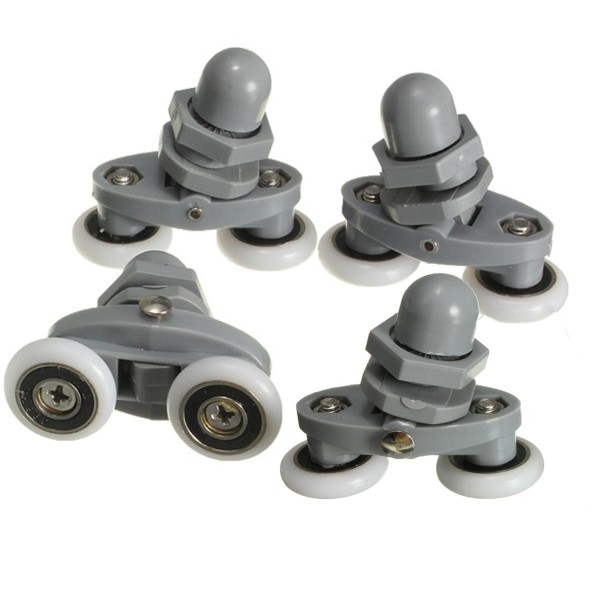 4PCS Twin Bottom Top Shower Door Rollers Pulleys Wheels Runner Slider 20mm Shower Faucet Accessories - 23mm