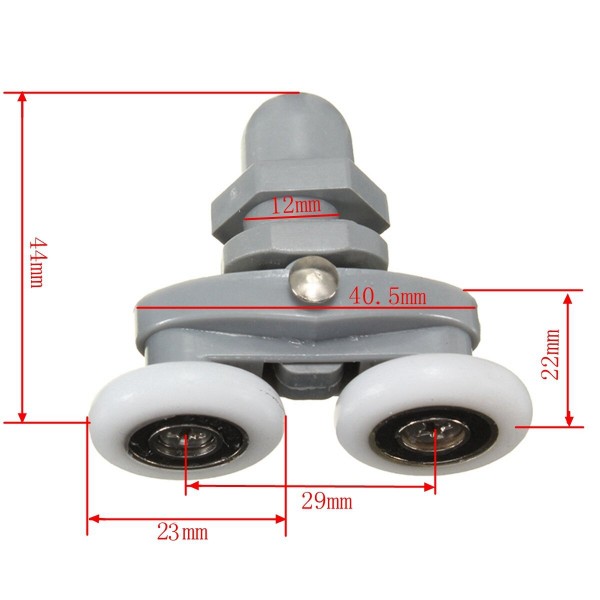 4PCS Twin Bottom Top Shower Door Rollers Pulleys Wheels Runner Slider 20mm Shower Faucet Accessories - 23mm