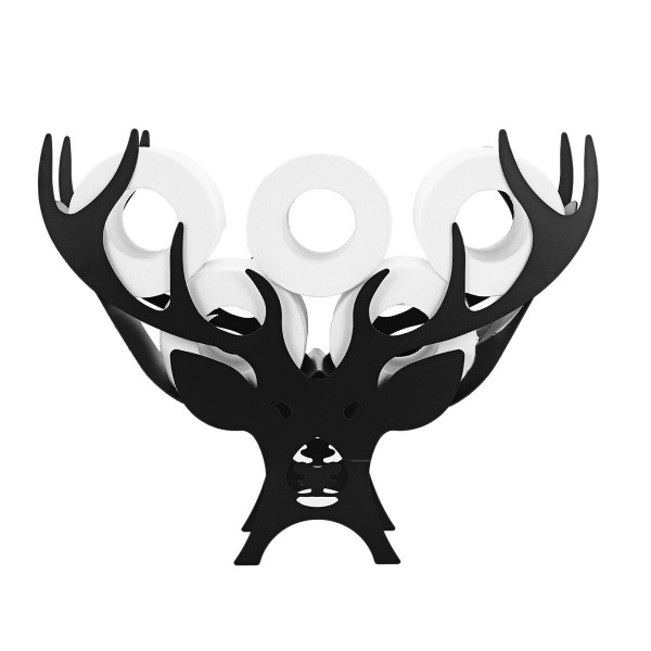 Black Cow Elk Sun Flower Toilet Roll Holder Paper Bathroom Free Standing Storage - #3