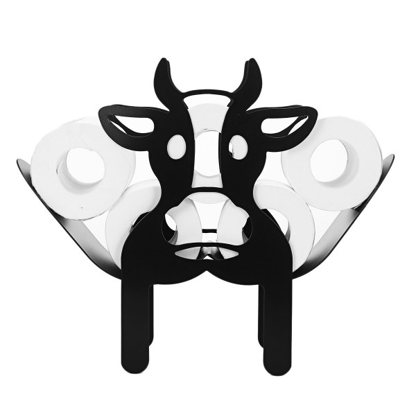 Black Cow Elk Sun Flower Toilet Roll Holder Paper Bathroom Free Standing Storage - #3