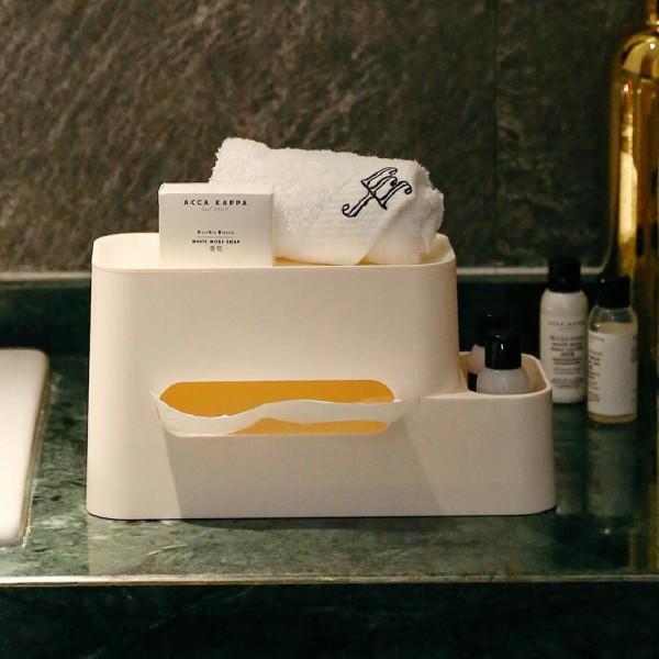 Tissue Box Container Integrated Multifunctional Storage Rack Paper Holder from  - White