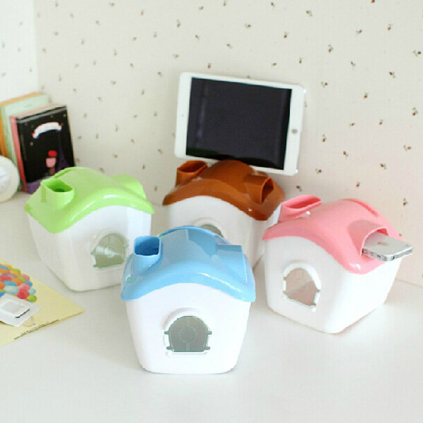 Creative Toilet Roll Paper Holder Paper Box With Mobile Phone Rack - Green