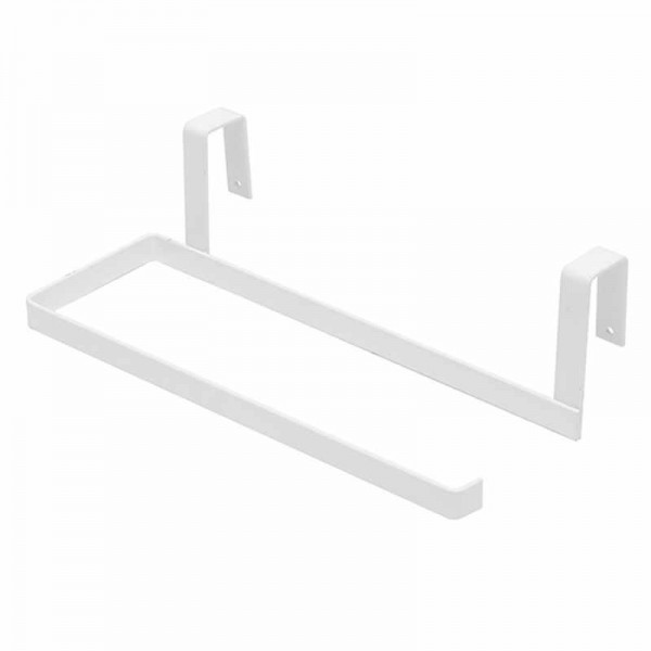 Stainless Steel Roll Paper Rack Restaurant Kitchen Cabinet Door Back Type Towel Cloth Rack Hanger  - Black