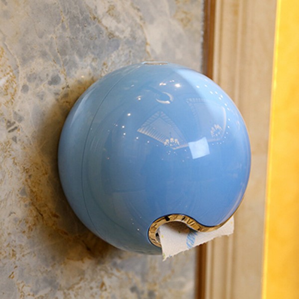 Cute Eyes Stickers Portable Cute Durable Wall Mounted Bathroom Paper Roll Holder Tissue Box - Pink