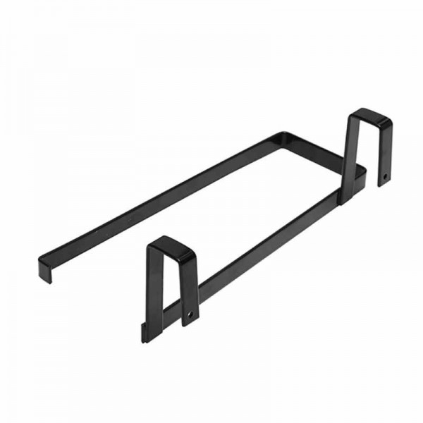 Stainless Steel Roll Paper Rack Restaurant Kitchen Cabinet Door Back Type Towel Cloth Rack Hanger  - Black