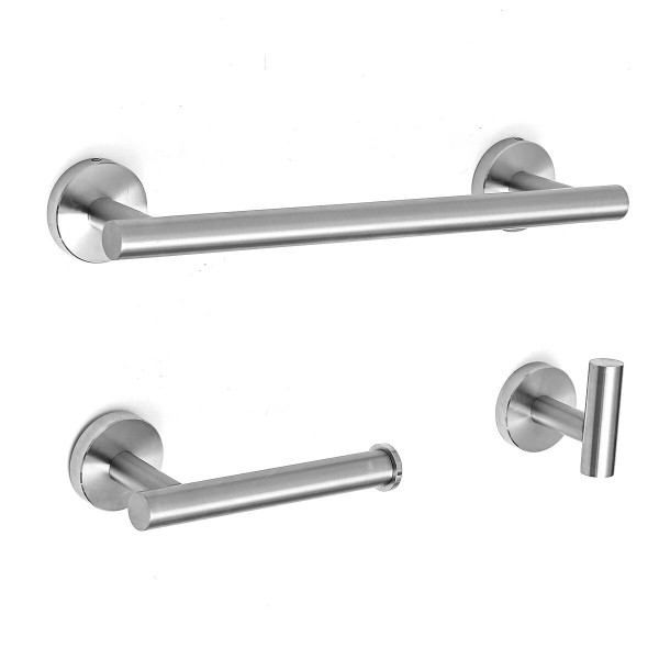 Wall Robe Hook Paper Holder Towel Rails Racks Single Bar Towel Holder - Silver