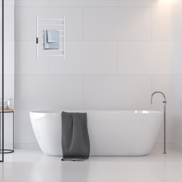 Stainless Steel Carbon Brazing Heating Towel Rack Waterproof Clothes Drying Rack Electric Towel Rack - Black US Plug