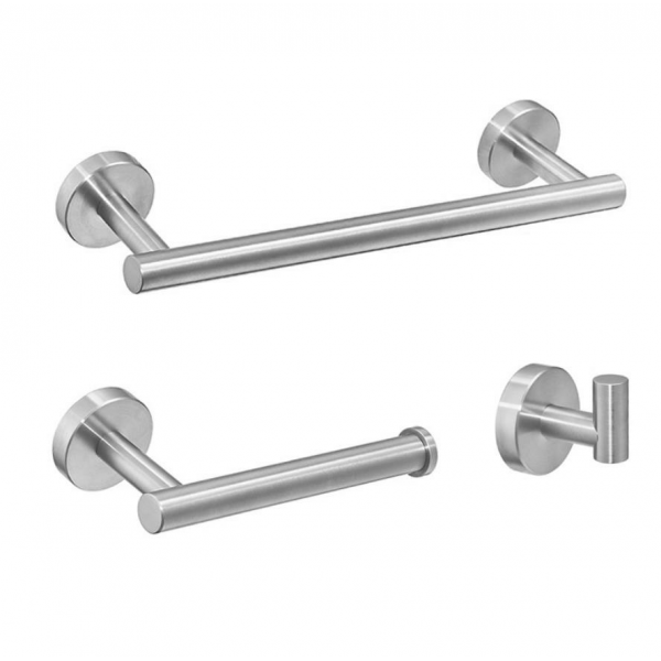 Wall Robe Hook Paper Holder Towel Rails Racks Single Bar Towel Holder - Silver