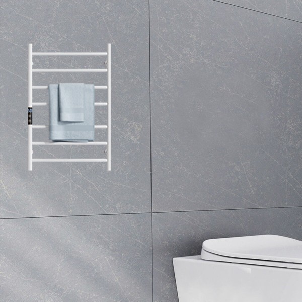 Stainless Steel Carbon Brazing Heating Towel Rack Waterproof Clothes Drying Rack Electric Towel Rack - Black US Plug