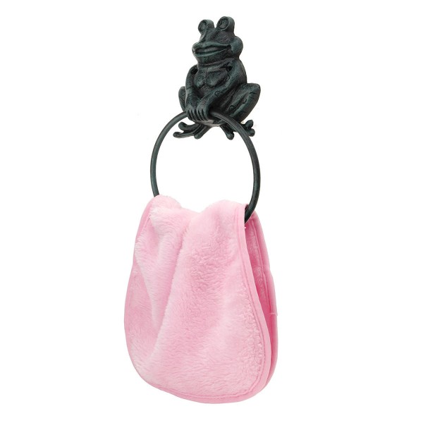 Rustic Industrial Tap Rings Rack Wrought Iron Vintage Round Hanging Black Metal Towel Holder Bathroom Kitchen Hanger 