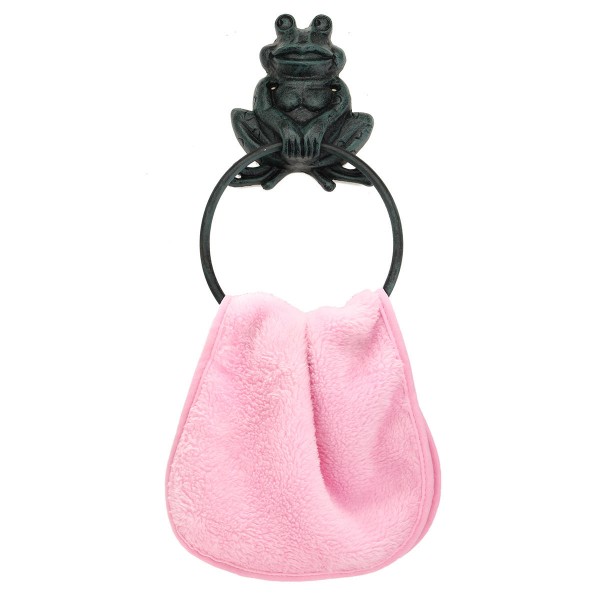 Rustic Industrial Tap Rings Rack Wrought Iron Vintage Round Hanging Black Metal Towel Holder Bathroom Kitchen Hanger 