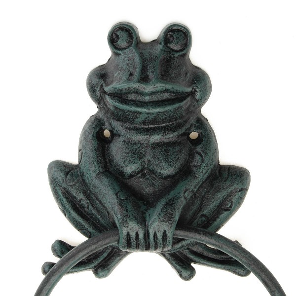 Rustic Industrial Tap Rings Rack Wrought Iron Vintage Round Hanging Black Metal Towel Holder Bathroom Kitchen Hanger 