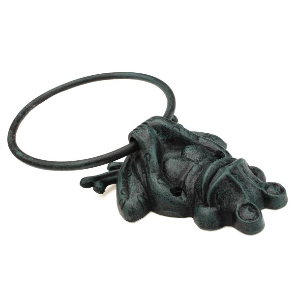 Rustic Industrial Tap Rings Rack Wrought Iron Vintage Round Hanging Black Metal Towel Holder Bathroom Kitchen Hanger 