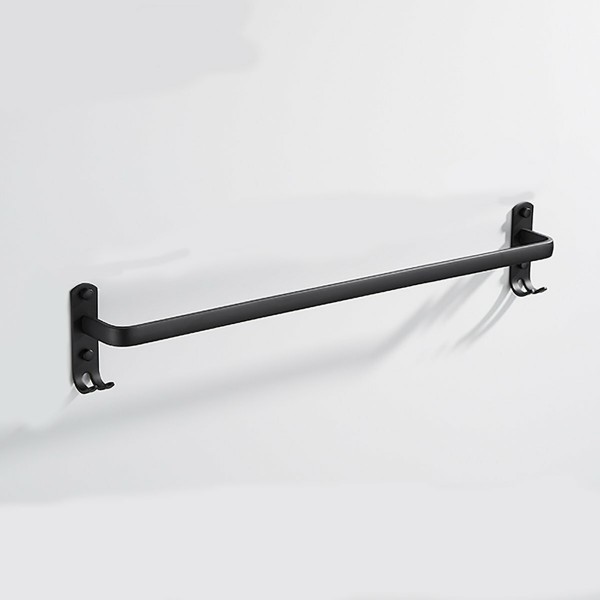 Towel Hanger Wall Mounted 30-50 CM Towel Rack Bathroom Aluminum Black Towel Bar - 2