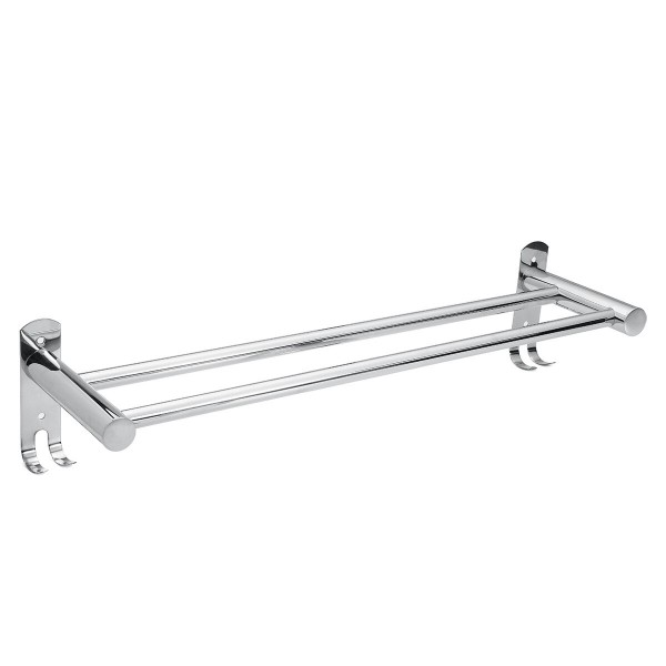 50cm Stainless Steel Bath Shelf Wall Mounted Towel Rail Rack Single Double Shelf for Bathroom Storage - single row