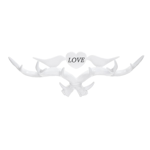 Love Vintage Deer Antler Wall Hanger Decoration Coat Hook And Hat Rack 4 Color Holder - Beige