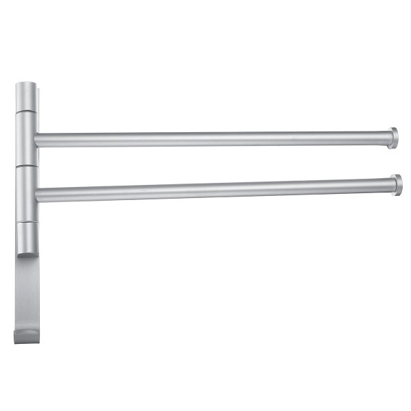 Wall-Mounted Stainless Steel Towel Rack Rotating Bar Bathroom Kitchen Storage - 2