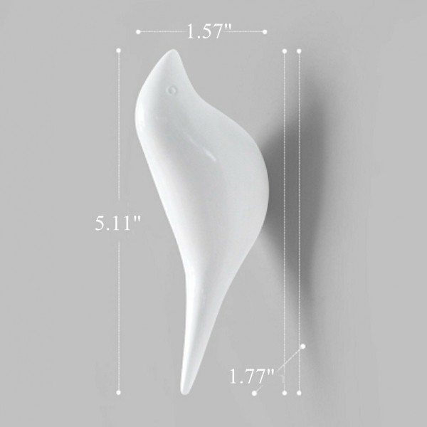 KC-488 Bird Shape 3D Wall Hooks Resin Bird Decoration Coat Towel Hook Single Wall Hanger - Brown