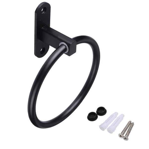 Space Aluminium Hand Round Towel Hanging Ring Wall Mounted Bathroom Rack Holder - #2