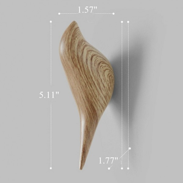 KC-488 Bird Shape 3D Wall Hooks Resin Bird Decoration Coat Towel Hook Single Wall Hanger - Brown