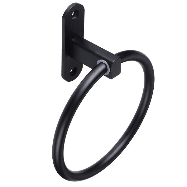Space Aluminium Hand Round Towel Hanging Ring Wall Mounted Bathroom Rack Holder - #2