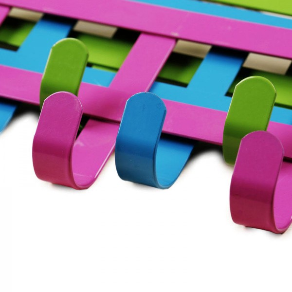 Towels Key Coat Hat Clothes Bag Metal Wall Hanger Over Door Hook With 5 Hooks Storage Holder - Rose