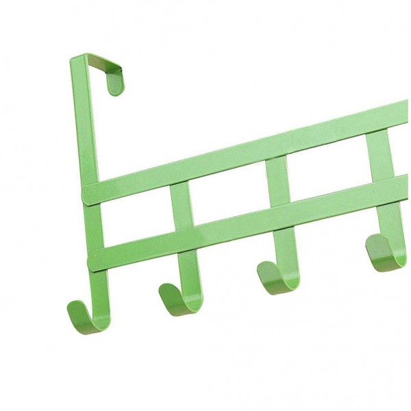 Towels Key Coat Hat Clothes Bag Metal Wall Hanger Over Door Hook With 5 Hooks Storage Holder - Rose