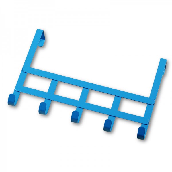 Towels Key Coat Hat Clothes Bag Metal Wall Hanger Over Door Hook With 5 Hooks Storage Holder - Rose