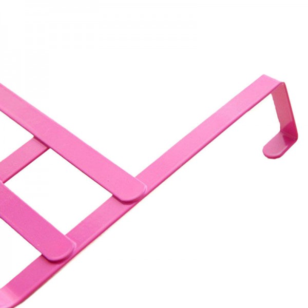 Towels Key Coat Hat Clothes Bag Metal Wall Hanger Over Door Hook With 5 Hooks Storage Holder - Rose