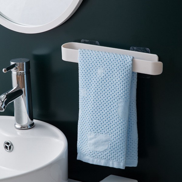 Towel Rack Towel Hanger Bath Towel Holder Wall Hanging Towel for Bathroom Shelf Storage Rack - White
