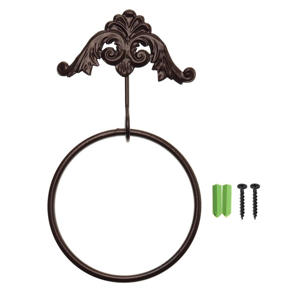 Stainless Steel Wall Mounted Bathroom Toilet Hand Towel Ring Holder - White