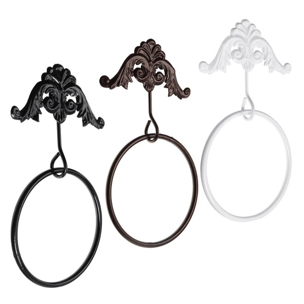 Stainless Steel Wall Mounted Bathroom Toilet Hand Towel Ring Holder - White
