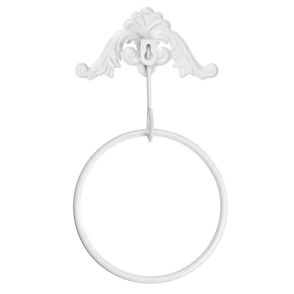 Stainless Steel Wall Mounted Bathroom Toilet Hand Towel Ring Holder - White