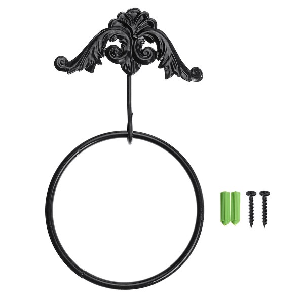 Stainless Steel Wall Mounted Bathroom Toilet Hand Towel Ring Holder - White