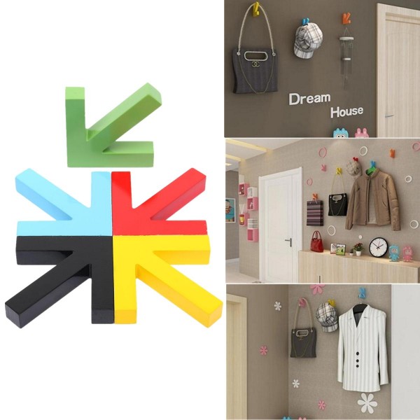 Arrow Shape Hook Clothes Rack Wall Mounted Hanger Home Decor - Green