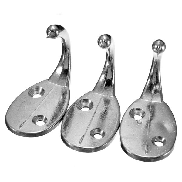 3Pcs Hat Clothes Door Wall Bathroom Towel Single Hook Hanger  - Silver