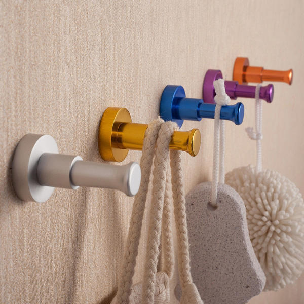 Space Aluminum Colored Single Hook Decorative Hanger - Purple