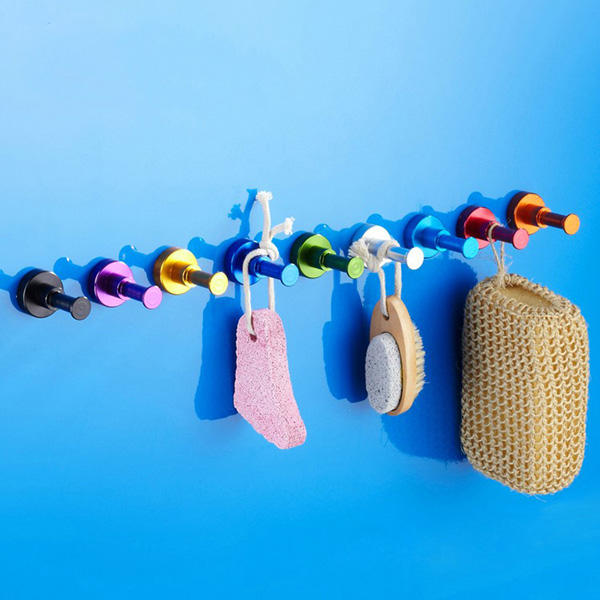 Space Aluminum Colored Single Hook Decorative Hanger - Purple