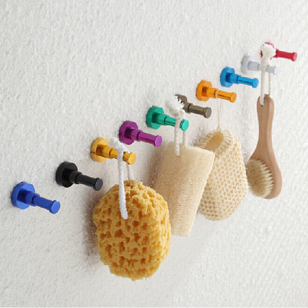 Space Aluminum Colored Single Hook Decorative Hanger - Purple