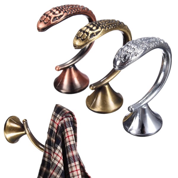 Bathroom Retro Zinc Alloy Wall Mounted Hooks Vintage Clothes Hanger - Golden